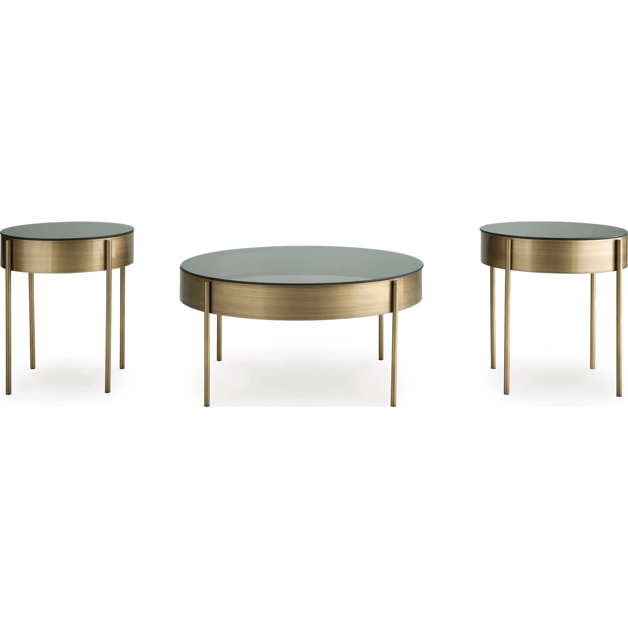 Jettaya 3 Pack Tables - Brushed Brass