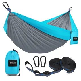 Kootek Camping Hammock Portable Indoor Outdoor Tree Hammock with 2 Hanging Straps, Lightweight Nylon Parachute Hammocks for Backpacking, Travel, Beach, Backyard, Hiking
