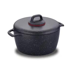 KORKMAZ Gusto Die Cast Aluminum Casserole, Granite Coating Pot, 5 lt