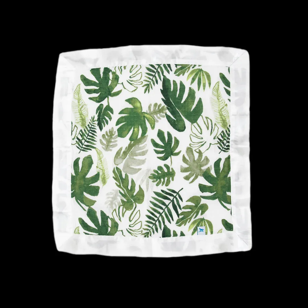 Little Unicorn Cotton Muslin Security Blanket 3 Pack / Tropical Leaf