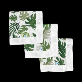 Little Unicorn Cotton Muslin Security Blanket 3 Pack / Tropical Leaf
