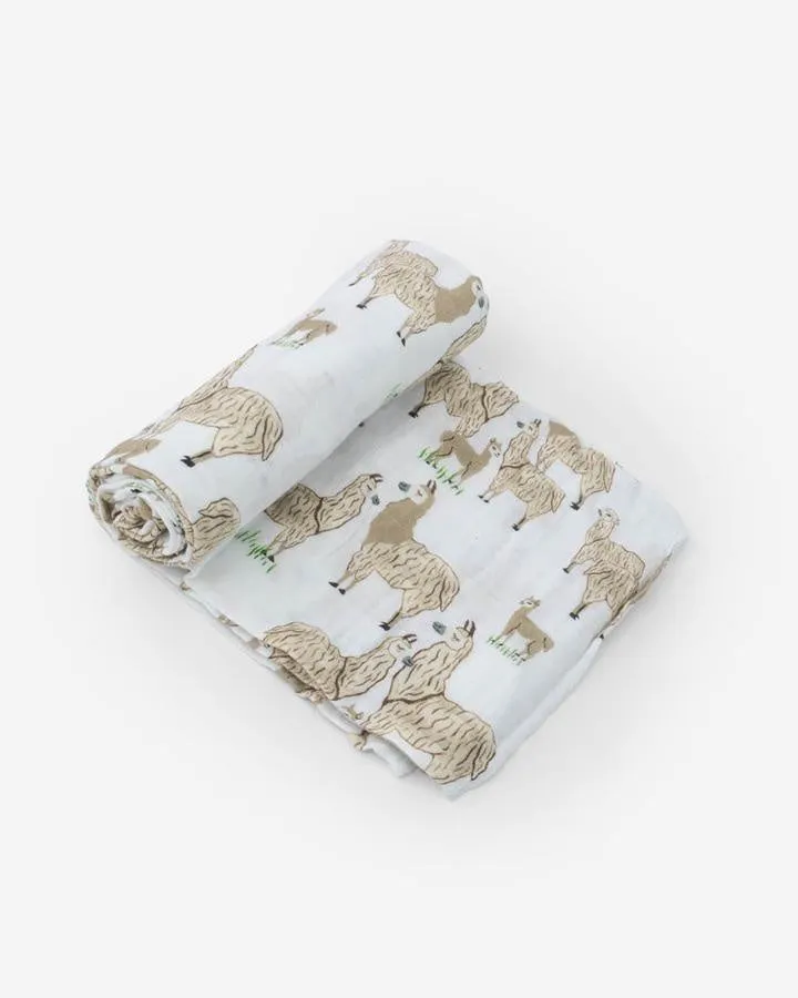 Little Unicorn Cotton Muslin Swaddle / Llama Llama