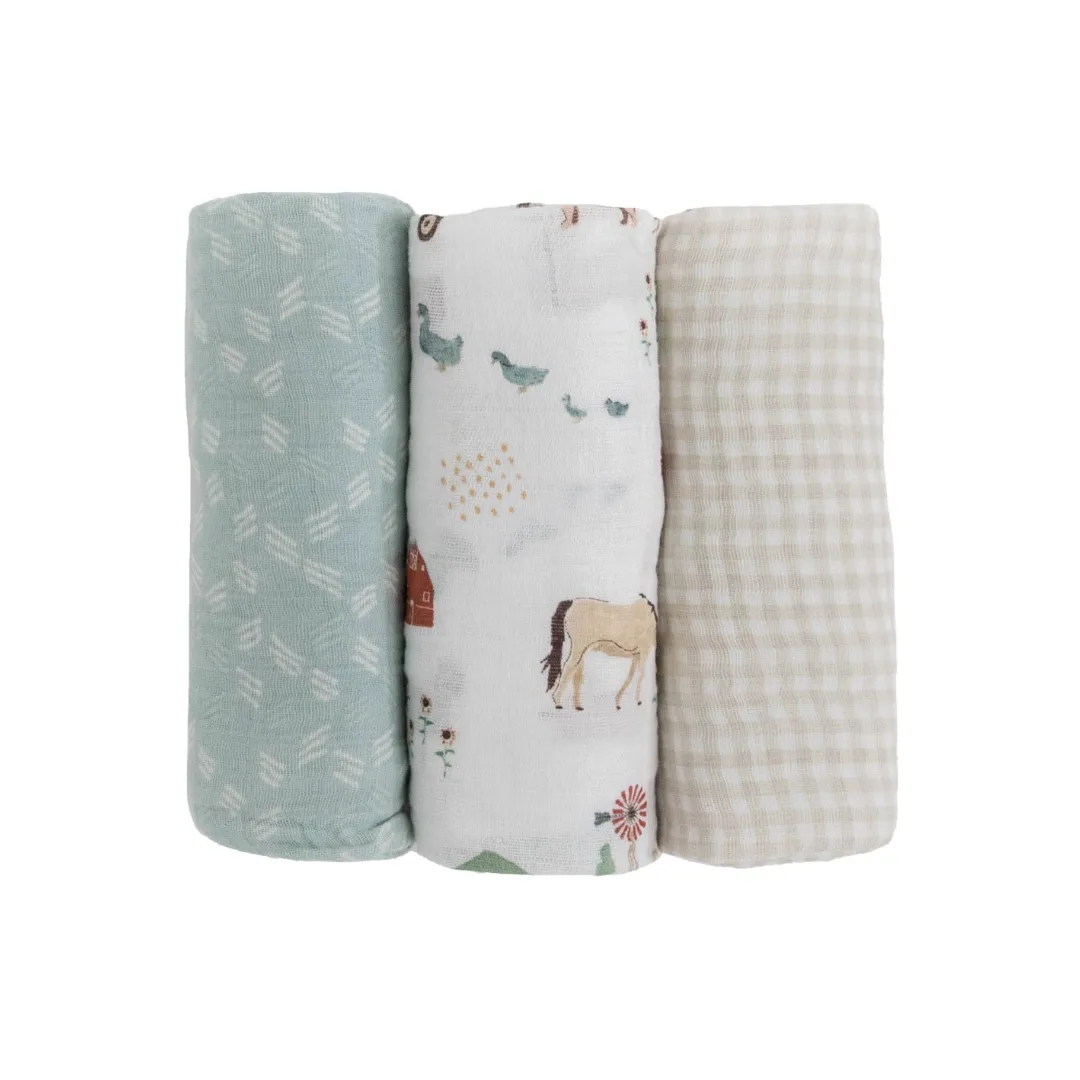 Little Unicorn Cotton Muslin Swaddle Set / Farmyard
