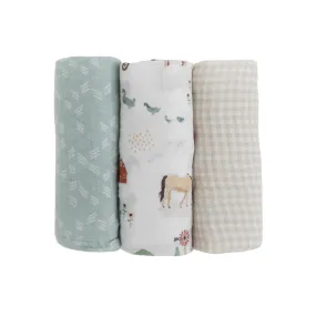 Little Unicorn Cotton Muslin Swaddle Set / Farmyard