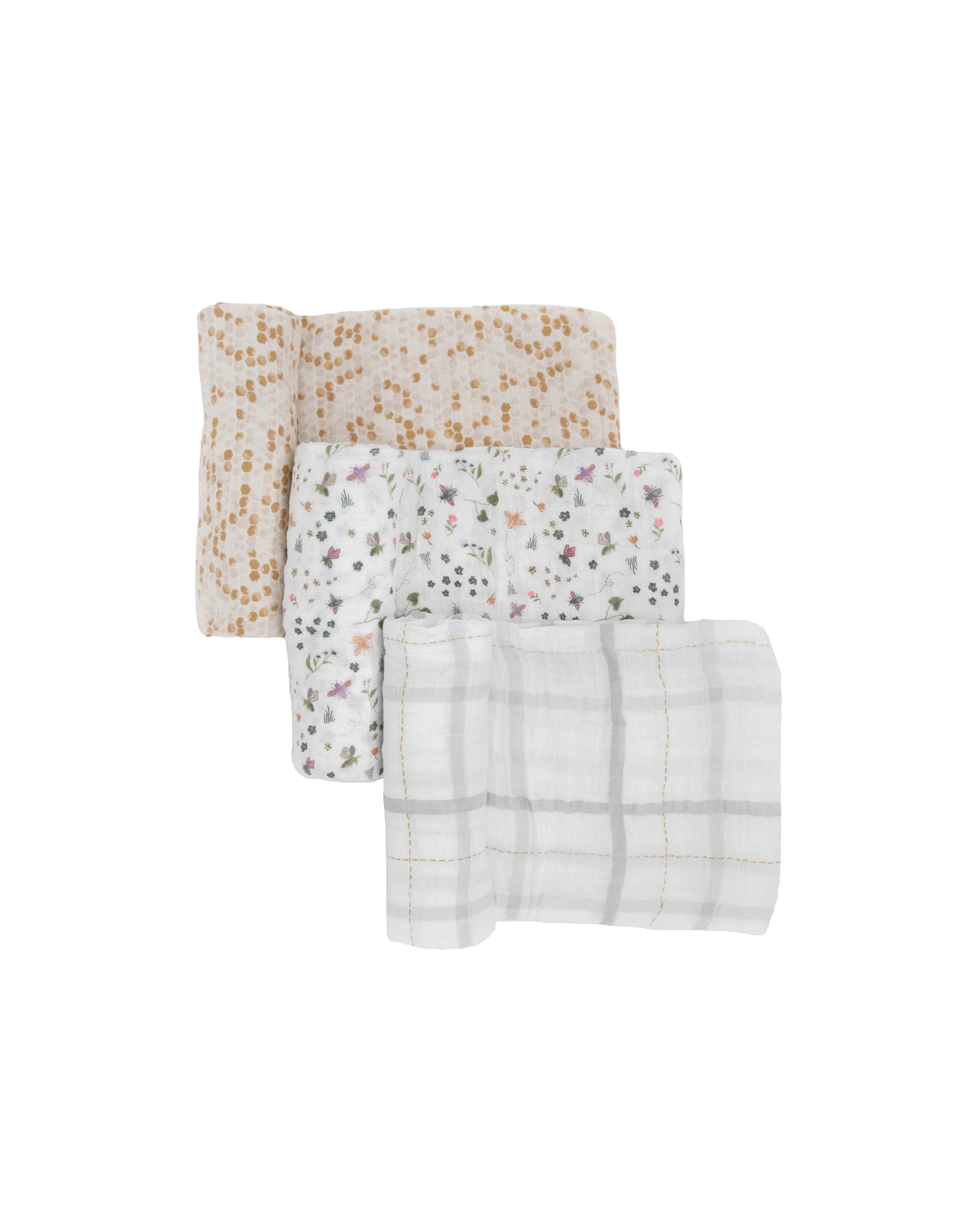 Little Unicorn Cotton Muslin Swaddle Set / Garden Bees