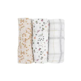 Little Unicorn Cotton Muslin Swaddle Set / Garden Bees