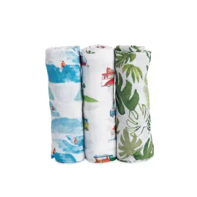 Little Unicorn Cotton Muslin Swaddle Set / Summer Vibe