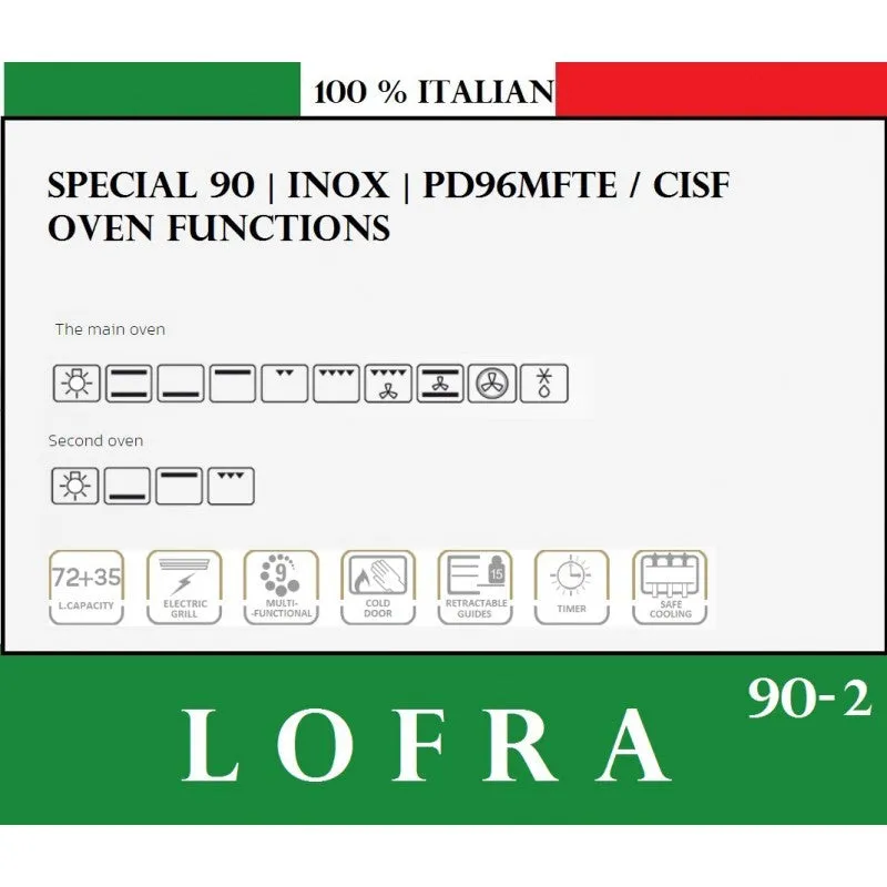 Lofra Venezia 90t PBPD 96MFTE /AOE White Gas Dual Fuel Range Cooker 90cm