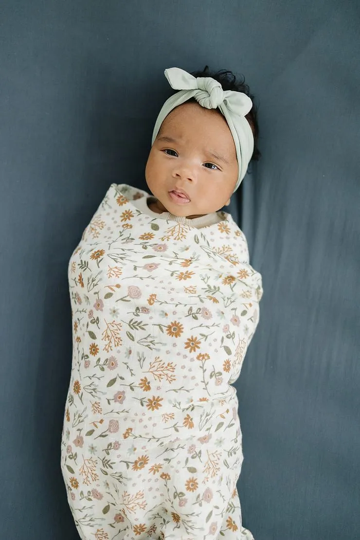 Mebie Baby Muslin Swaddle Blanket - Meadow Floral