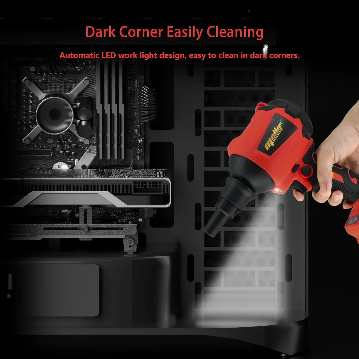 Mellif High Volume Compressed Air Duster Compatible with Milwaukee M18 18V Battery (Battery NOT Included)