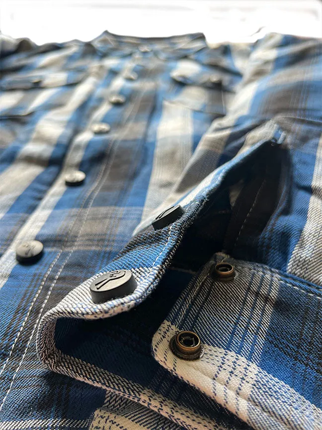 Men's Protective Motorcycle Shirt – Blue Plaid