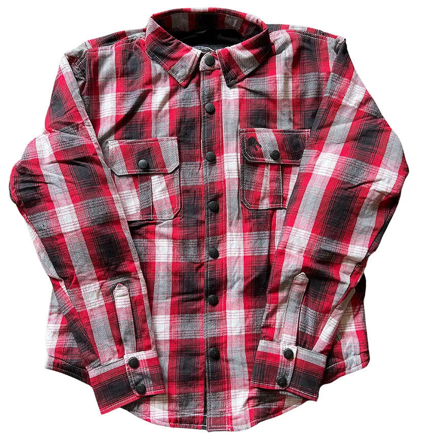 Men's Protective Motorcycle Shirt – Red Plaid