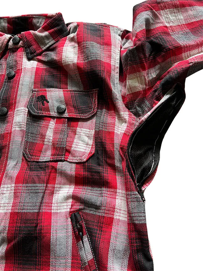 Men's Protective Motorcycle Shirt – Red Plaid