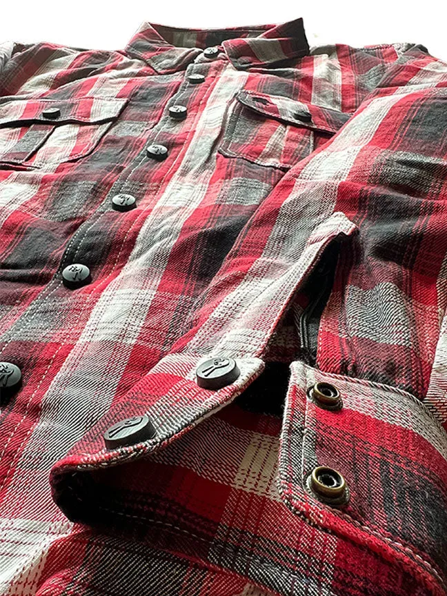 Men's Protective Motorcycle Shirt – Red Plaid