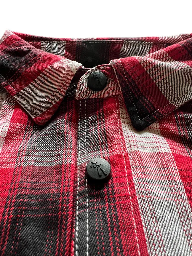 Men's Protective Motorcycle Shirt – Red Plaid