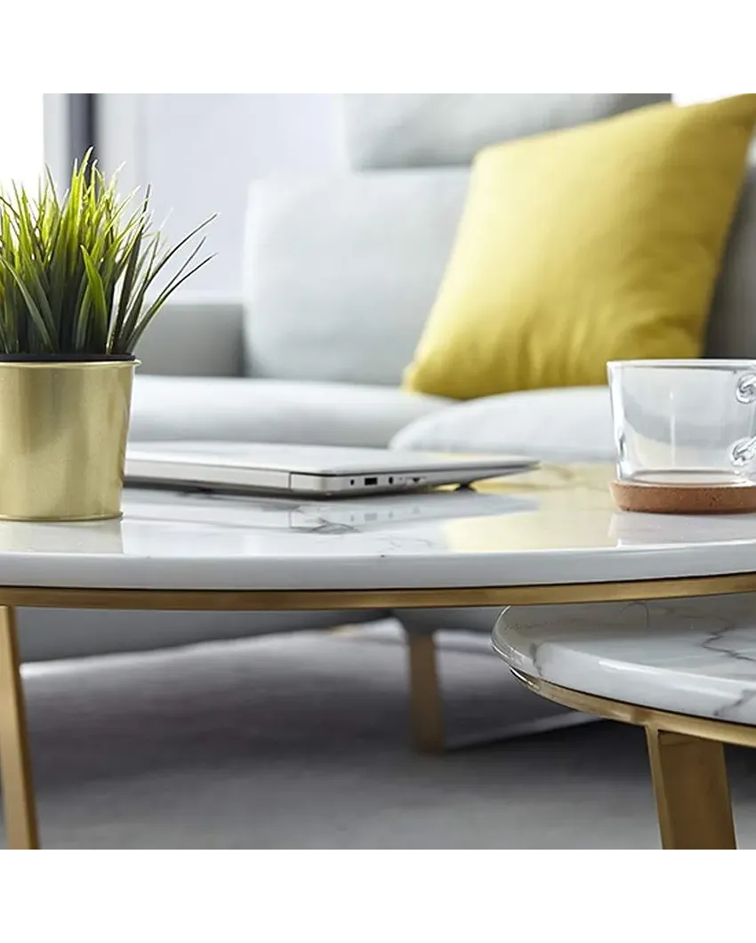 Metal Tube Triangular Centre Nesting Tables | Set of 2