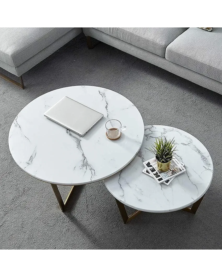 Metal Tube Triangular Centre Nesting Tables | Set of 2