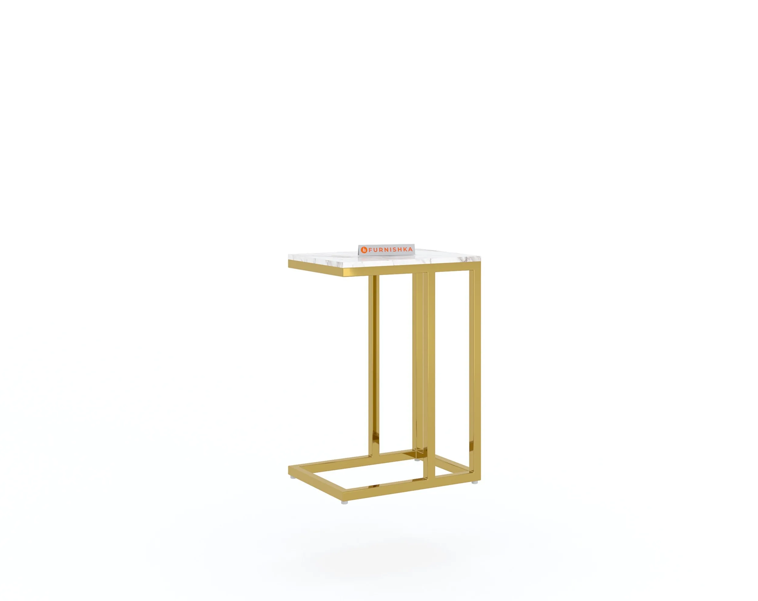 Ovid Side Table with White Engineered Marble Top