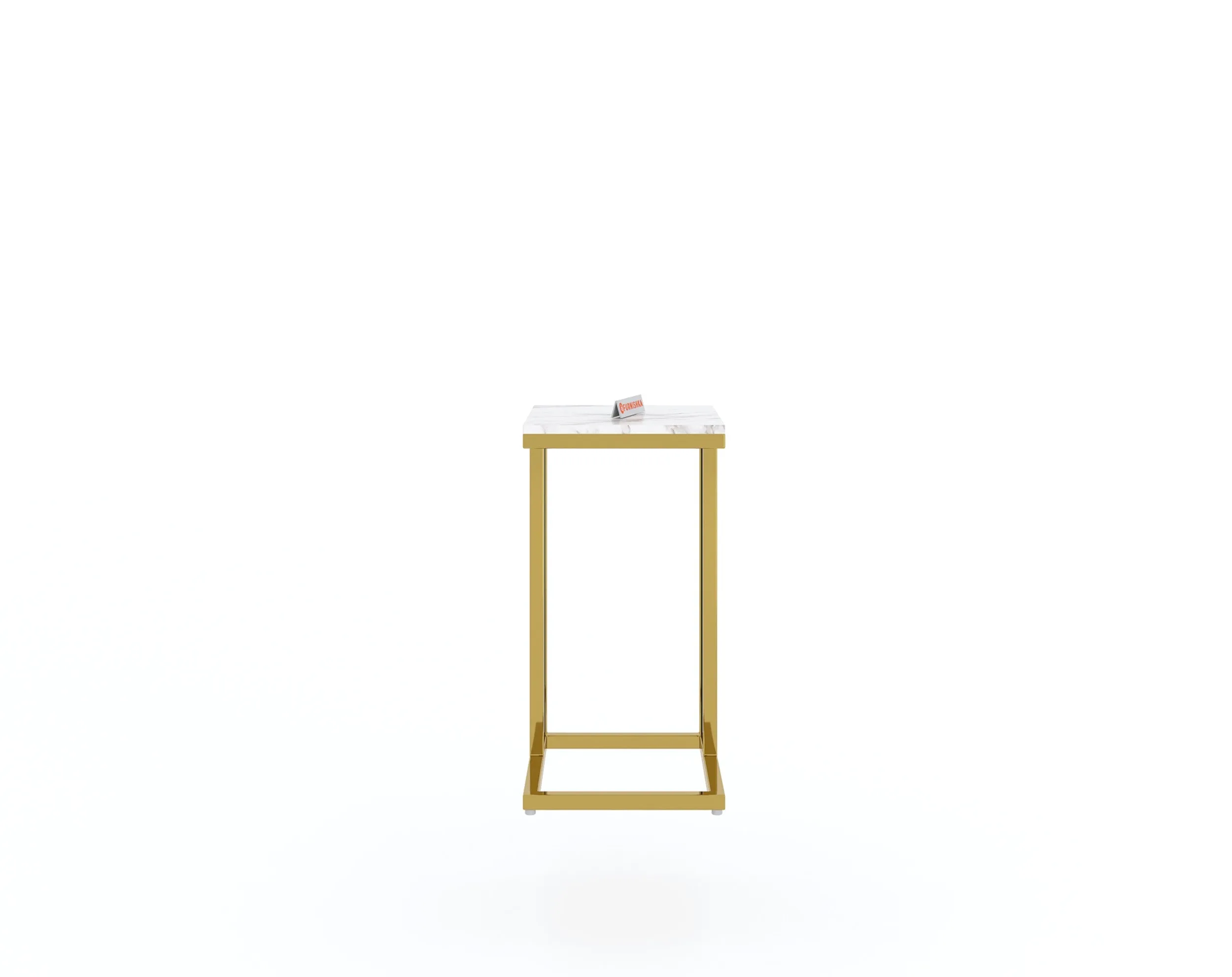 Ovid Side Table with White Engineered Marble Top