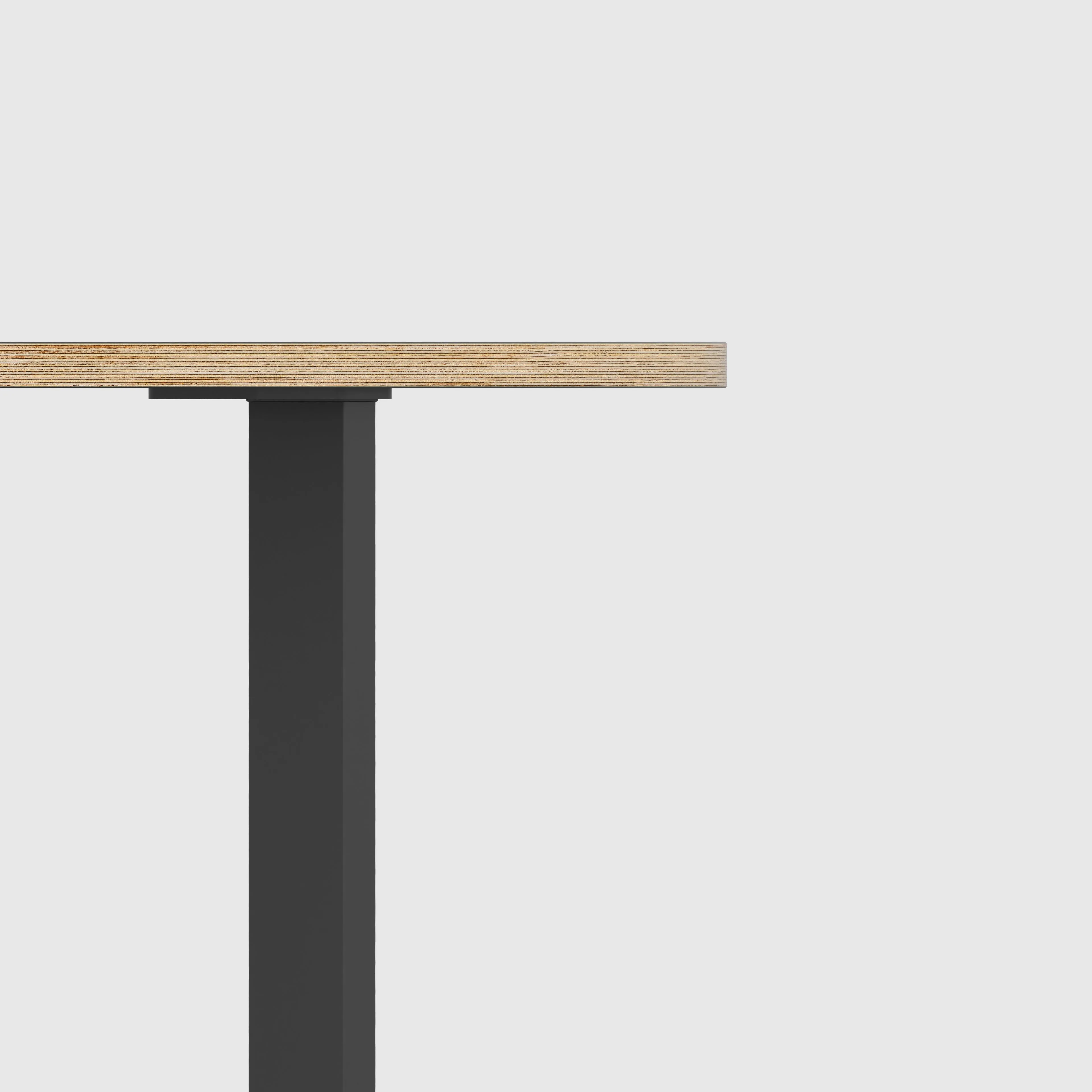 Plywood Round Table with Black Rectangular Single Pin Legs - Formica Chrome Yellow - 1200(dia) x 735(h)