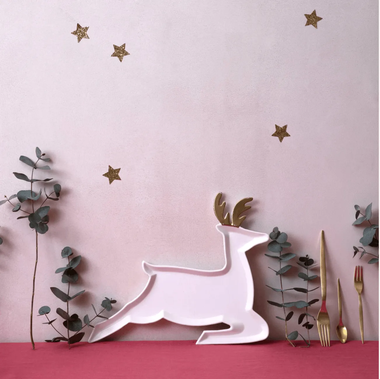 Porcelain Reindeer Plates (x 2)