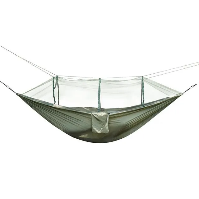 Portable Outdoor Camping Mosquito Net Nylon Hammock Hanging Bed Sleeping Swing Hanging Bed Leisure Travel Hammocks for Sleeping