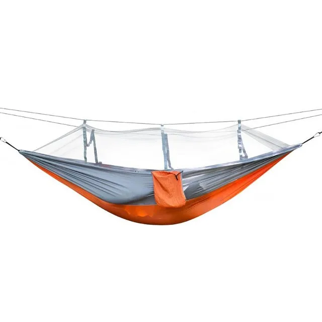 Portable Outdoor Camping Mosquito Net Nylon Hammock Hanging Bed Sleeping Swing Hanging Bed Leisure Travel Hammocks for Sleeping