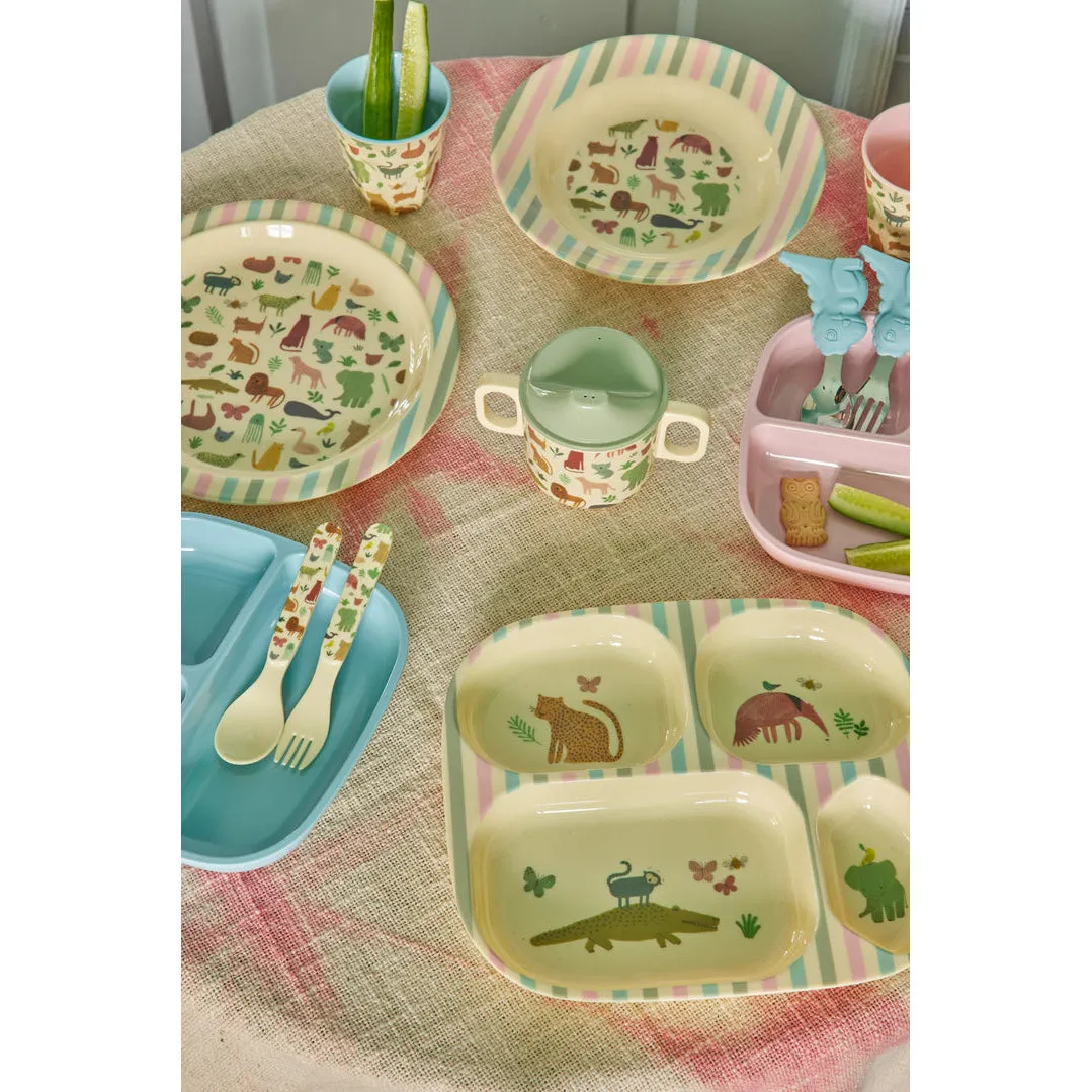 Rice DK Melamine Kids Lunch Plate with Sweet Jungle Print