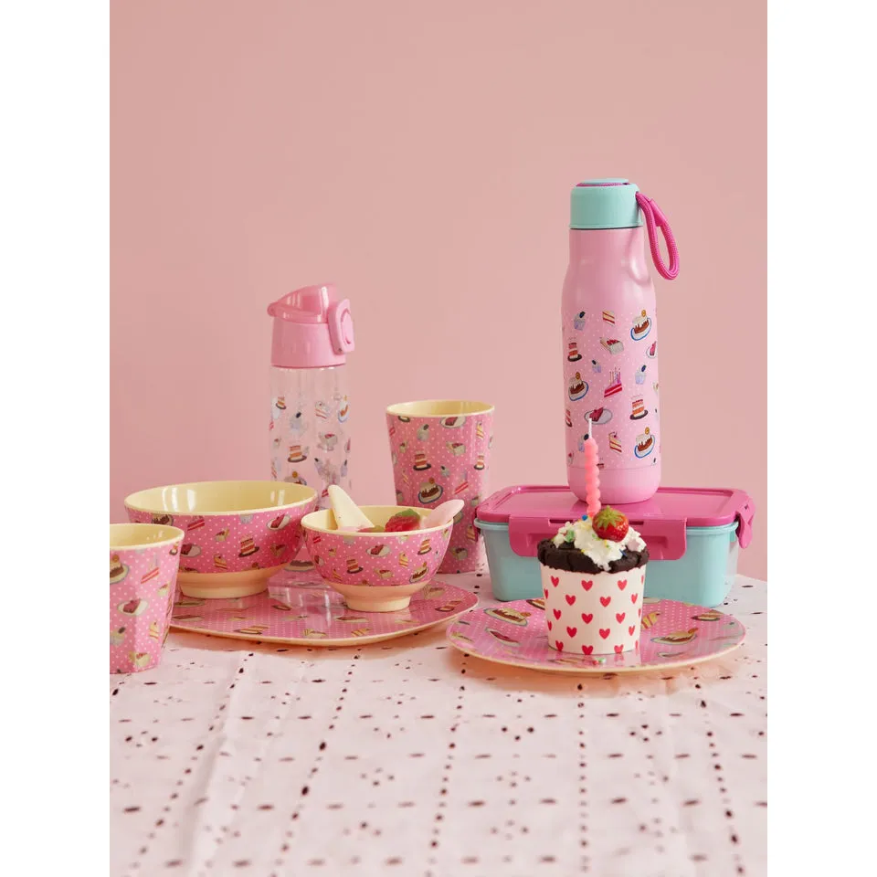 Rice DK Melamine Rectangular Plate with Sweet Cake Print