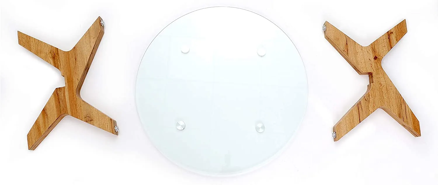 Round Glass Coffee Tables for Living Room, 31.5 in