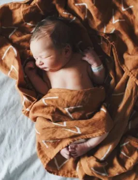 Rust Mudcloth Swaddle