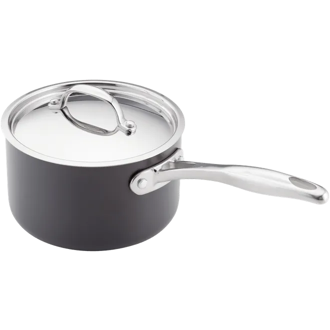 Stellar Hard Anodised Saucepan Non-Stick with Lid 16cm