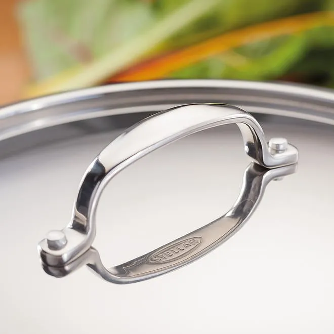 Stellar Hard Anodised Saucepan Set Non-Stick with Lids