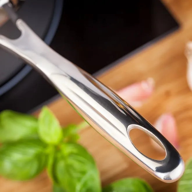 Stellar Hard Anodised Saucepan Set Non-Stick with Lids