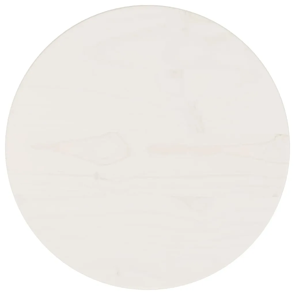 Table Top White Ø30x2.5 cm Solid Wood Pine