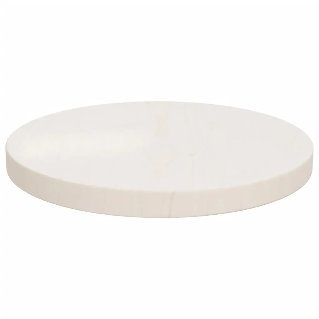 Table Top White Ø30x2.5 cm Solid Wood Pine