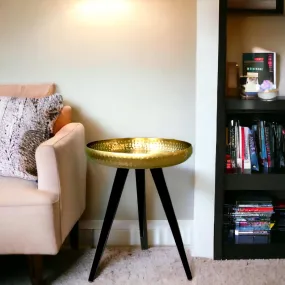 The Artage Premium Side Table Decorative Metal Side Table with Golden Top Side Table for Living Room, Sofa Side Table or Bed Side Stand (Medium)