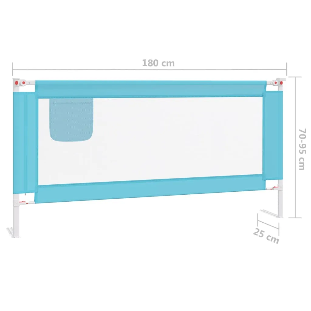 Toddler Safety Bed Rail Blue 180x25 cm Fabric