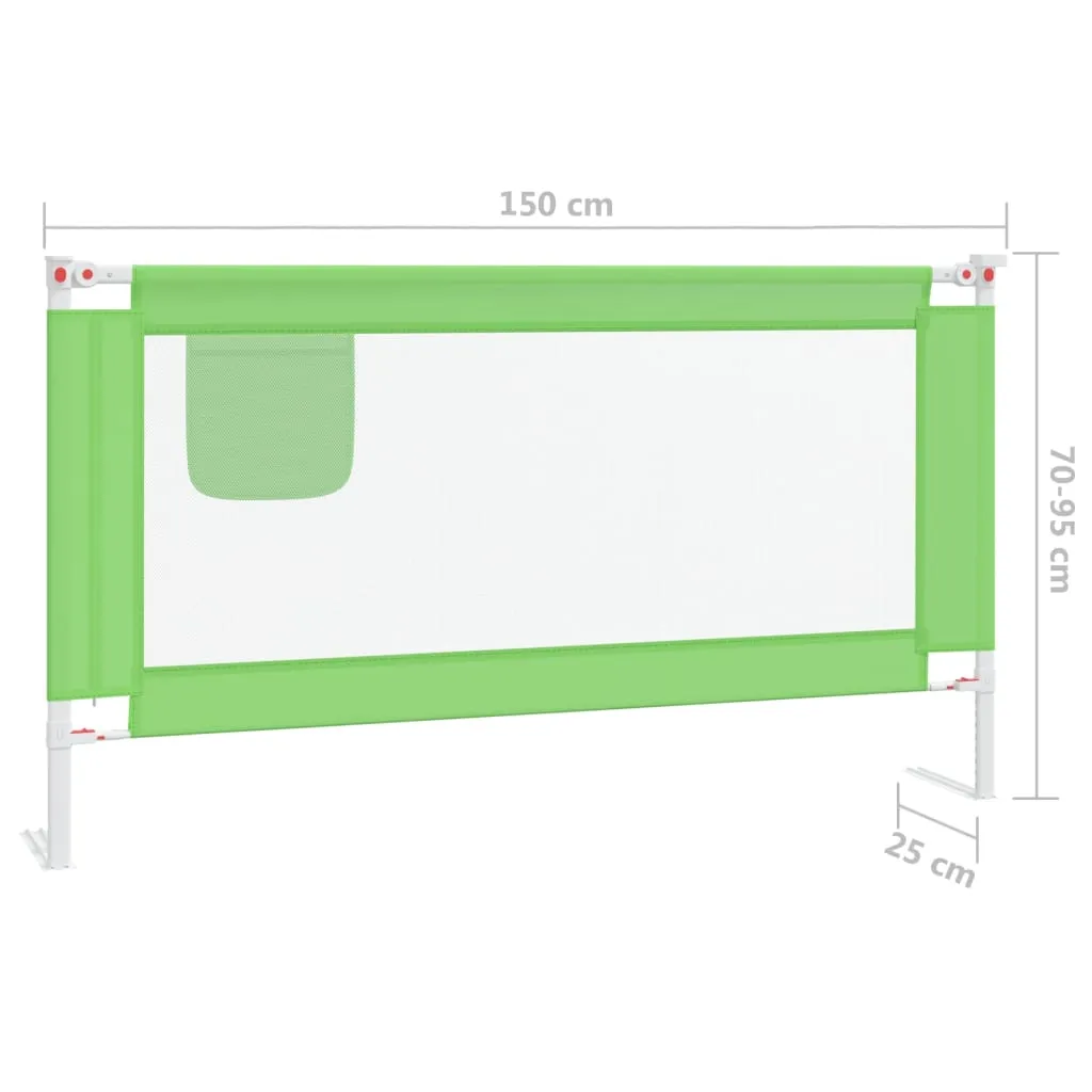 Toddler Safety Bed Rail Green 150x25 cm Fabric