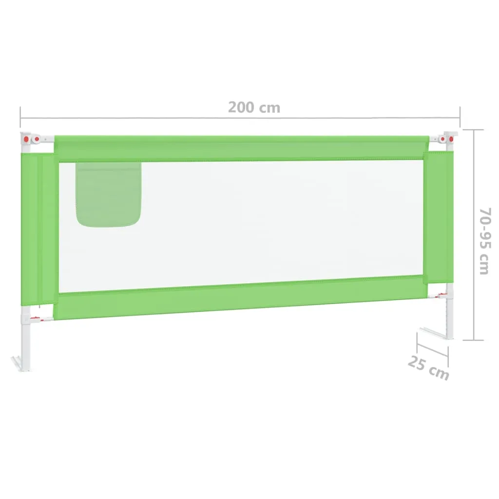Toddler Safety Bed Rail Green 200x25 cm Fabric