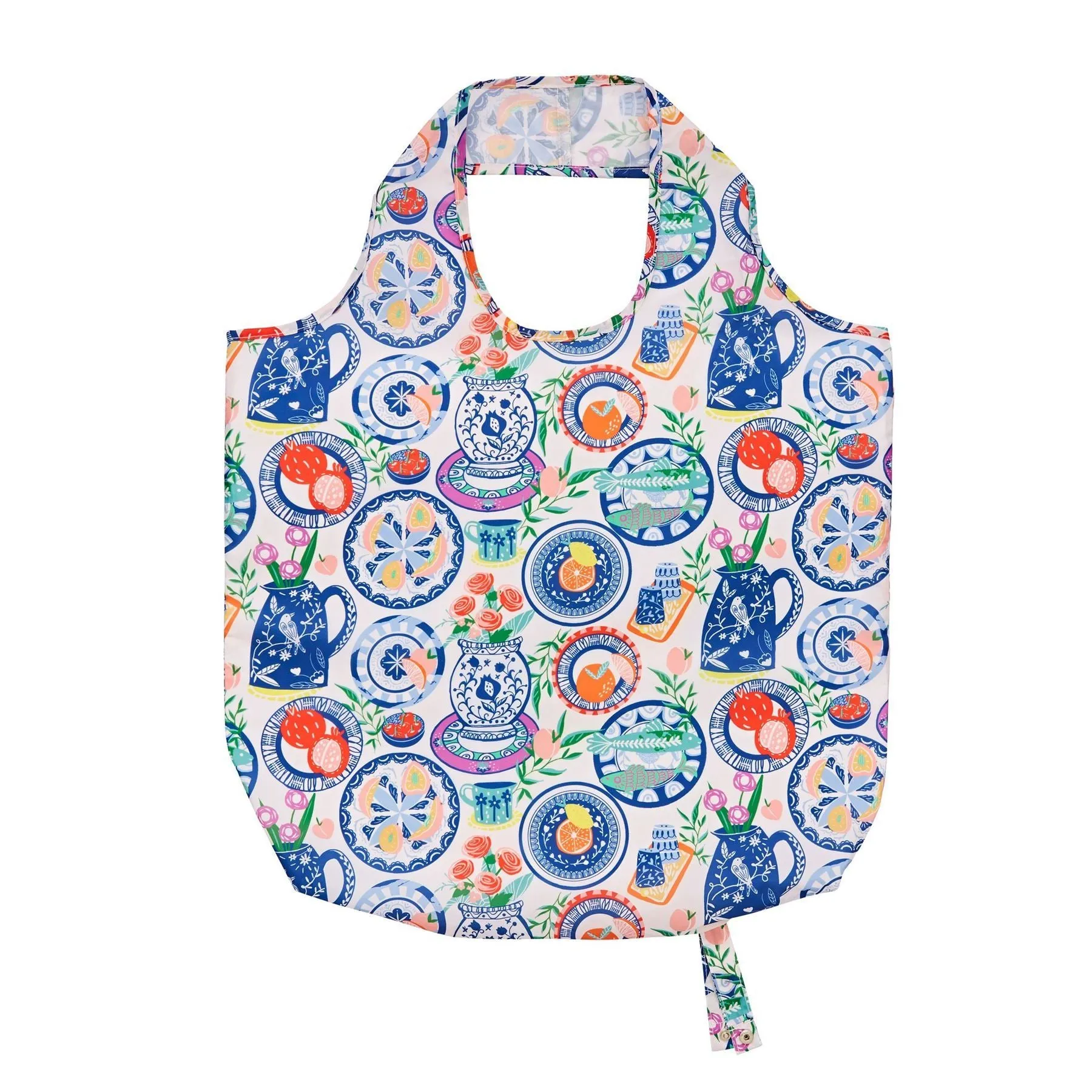 Ulster Weavers Reusable Roll-Up Bag - Mediterranean Plates (Polyester)