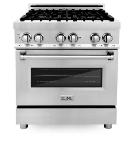 ZLINE 30" Professional Stainless Steel 4.0 CU.FT. 4 Gas Burner/Electric Oven Range (RA30)