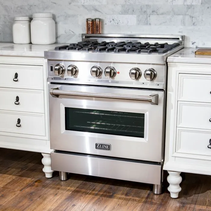 ZLINE 30" Professional Stainless Steel 4.0 CU.FT. 4 Gas Burner/Electric Oven Range (RA30)